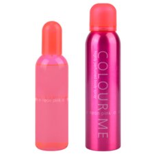 Set of Women’s Perfume and Perfumed Body Spray COLOUR ME Neon Pink